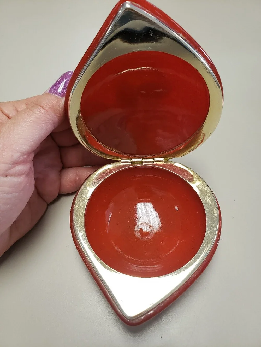Red Alabaster Heart Trinket Box
